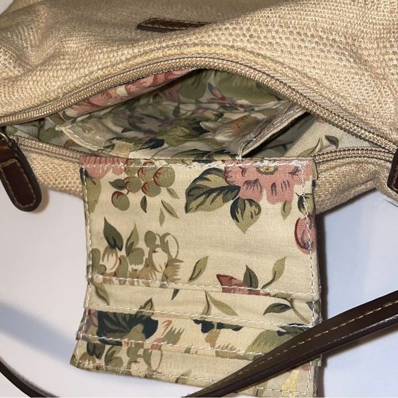 Rosetti Small Beige Tan Purse With Brown Leather Strap (34” strap) And Accents - Picture 12 of 16